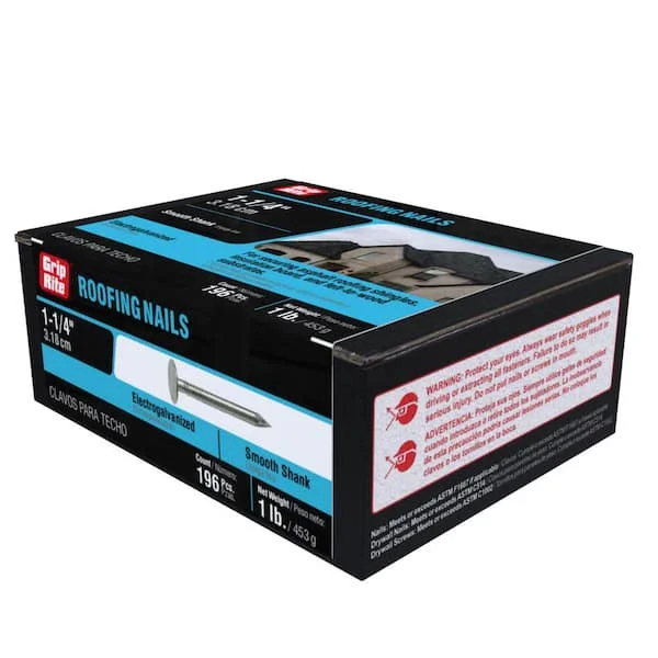1-1/4" Electro-Galvanized Roofing Nails Bulk 50 Lb