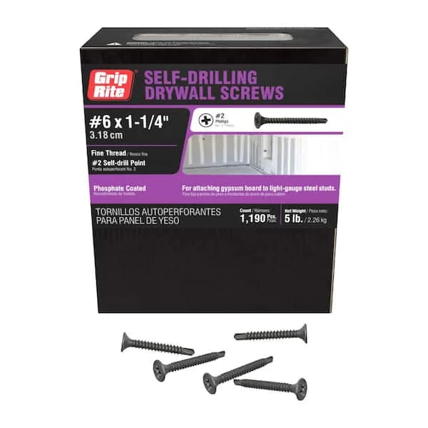 1 1/4" DRYWALL SCREWS SELF DRILLING 5 LB