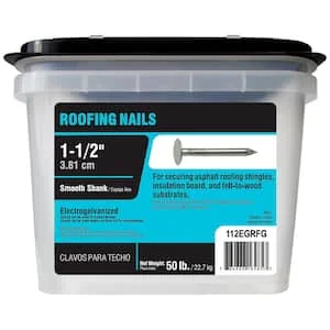 1" Electro-Galvanized Roofing Nails Bulk 50 lbs