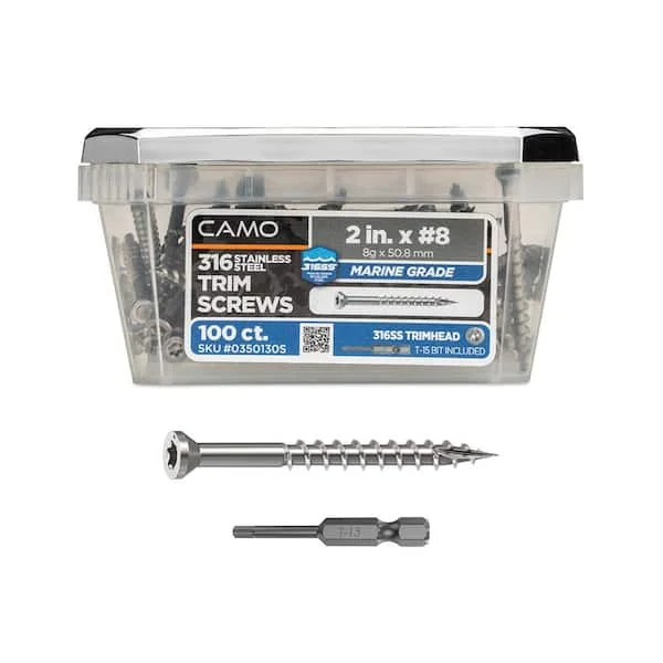 2" STAINLESS STEEL TRIM SCREW 100 COUNT