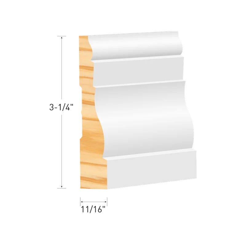 11/16 X 3 1/4-16' FLAT & ROUNDED PRIMED