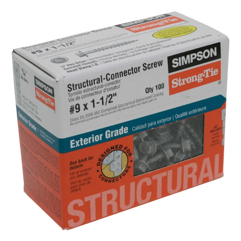 Simpson Strong-Tie #9 1 1/2 Structural Screw 100 Count
