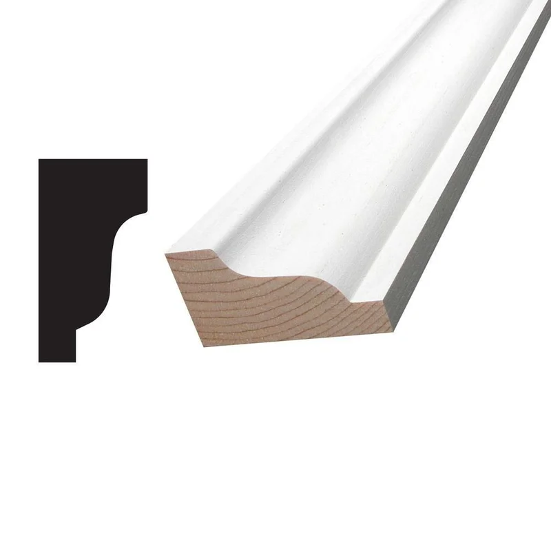 1-1/16" x 2-1/4" x 16' Primed Finger-Jointed Solid Crown Moulding