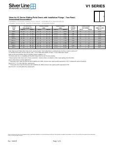 Size Grid – V1 Series Gliding Patio Doors, Sidelights & T...